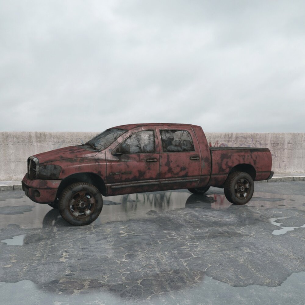 Abandoned Pickup Truck 3Dモデル