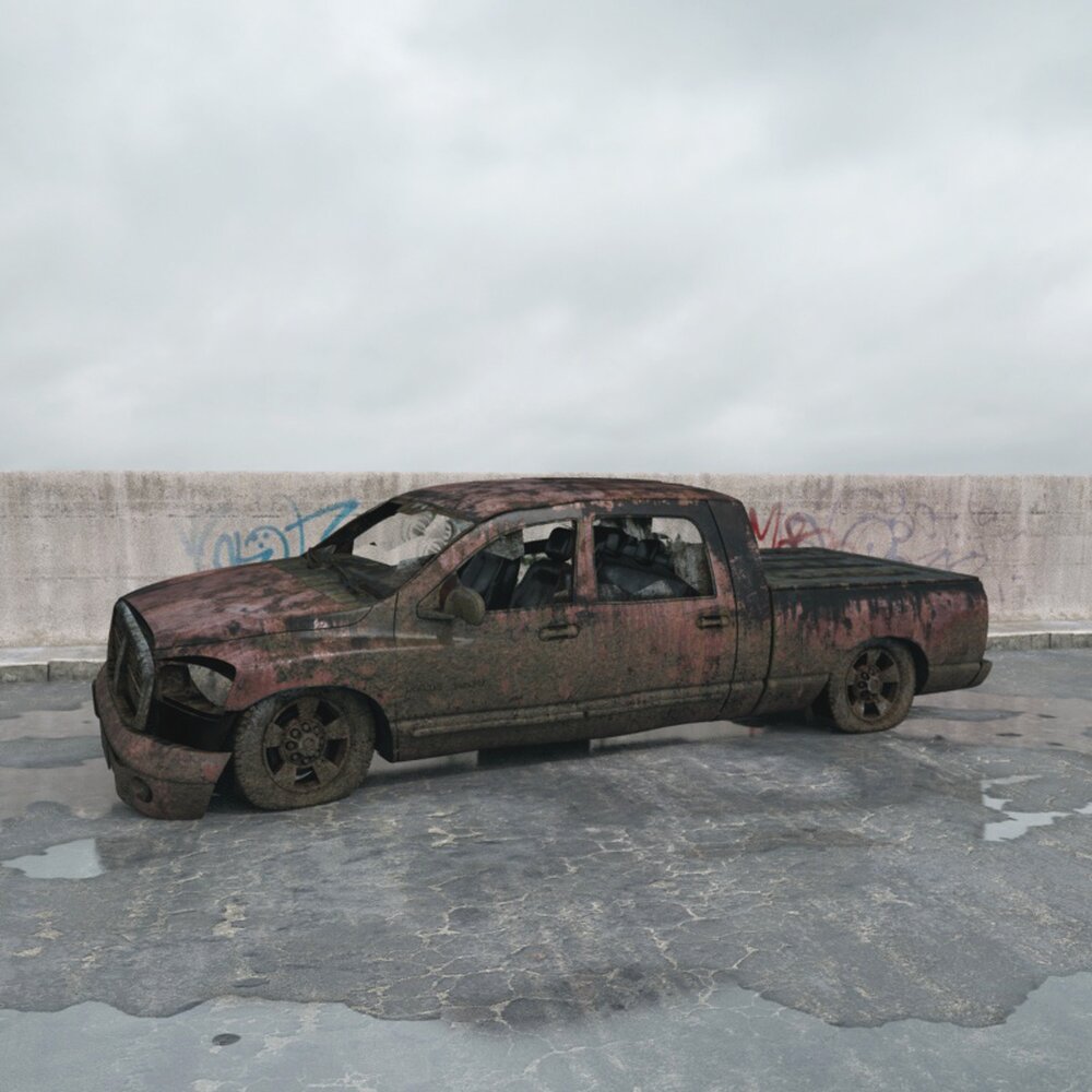 Abandoned Pickup Truck 02 3Dモデル