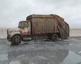Abandoned Garbage Truck 02 Modello 3D
