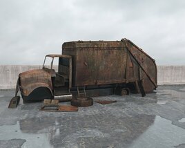 Abandoned Garbage Truck 03 Modèle 3D