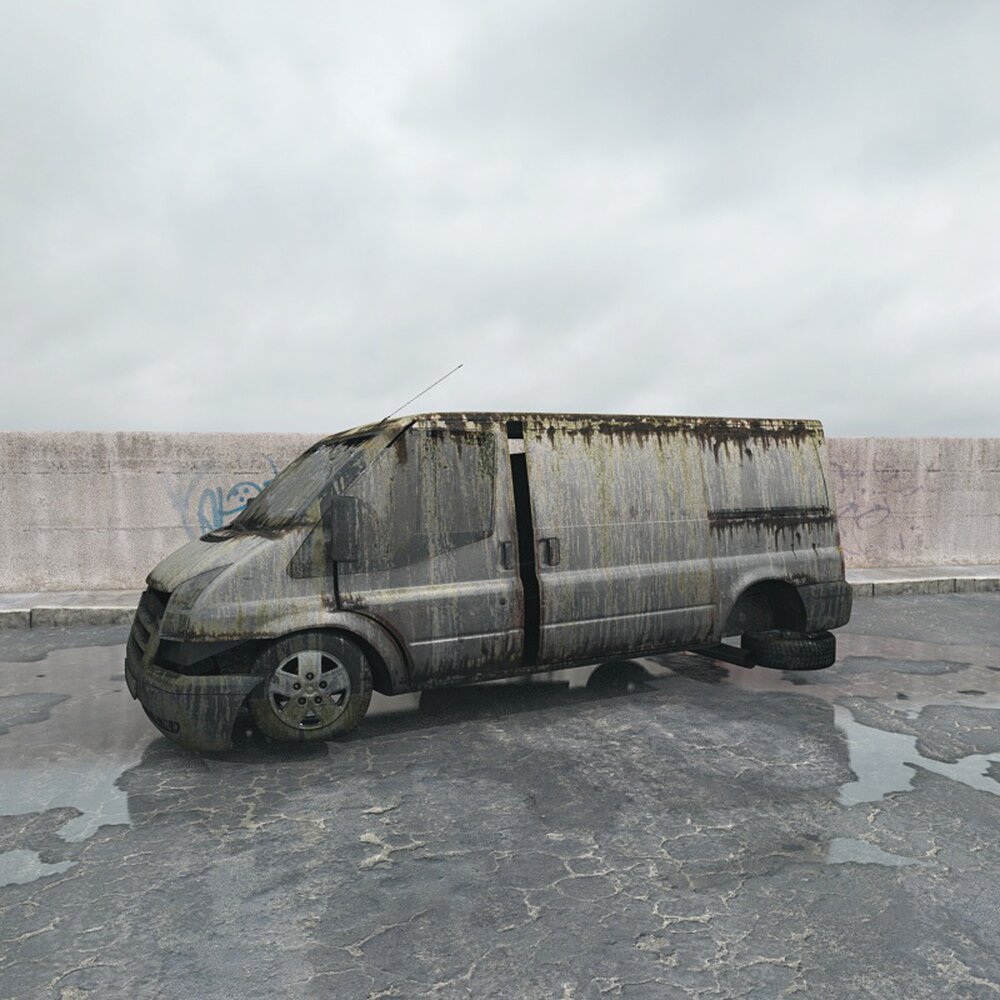 Abandoned Delivery Van 02 3D-Modell