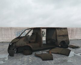 Abandoned Delivery Van 03 3D model