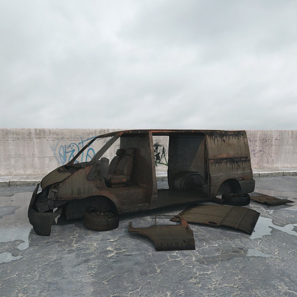 Abandoned Delivery Van 03 Modello 3D