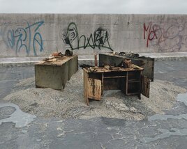 Abandoned Urban Desk 3D 모델 