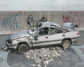 Abandoned Car 08 3D model