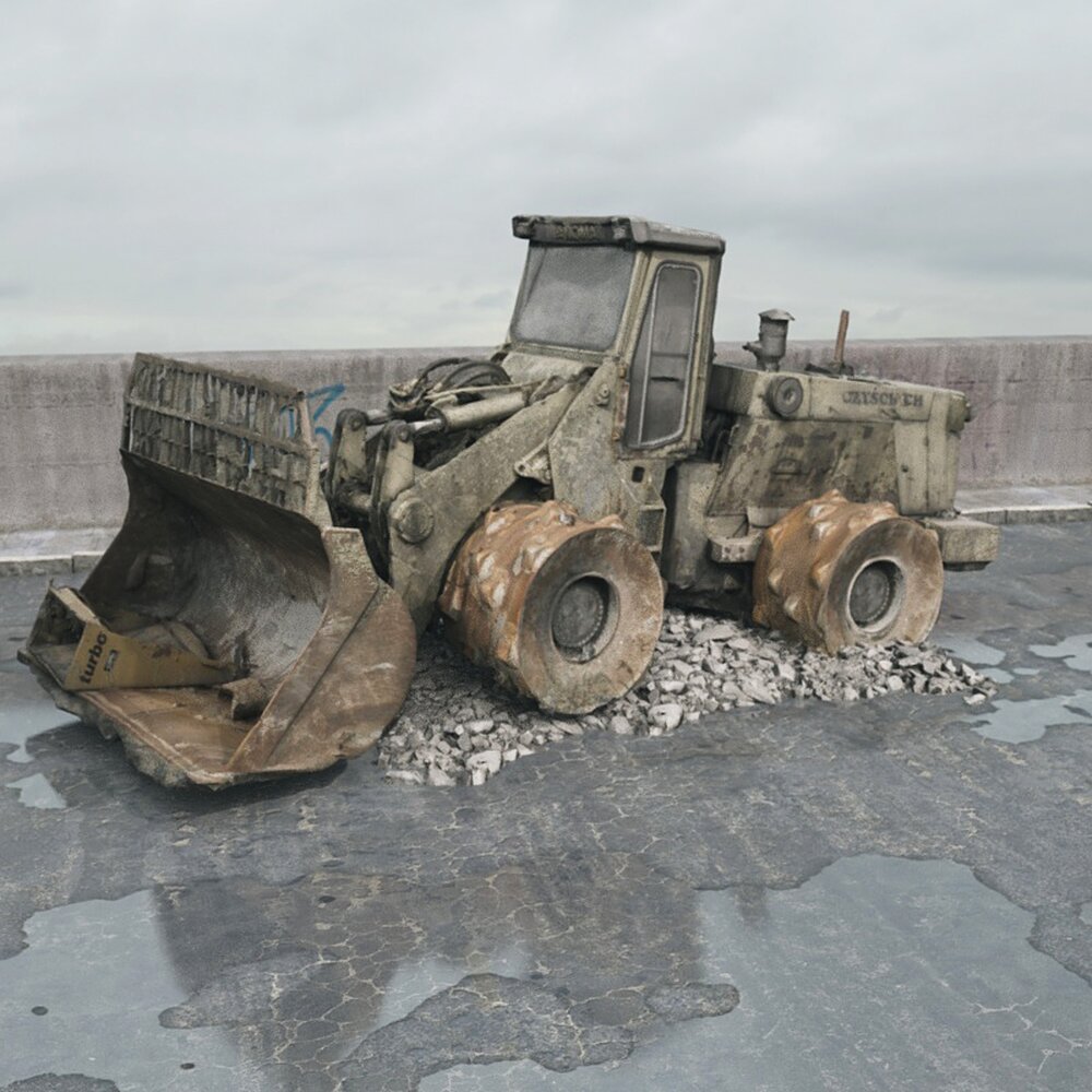 Abandoned Rugged Construction Loader 3D-Modell