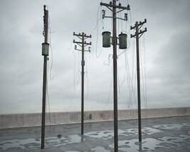 Abandoned Power Lines 3D 모델 