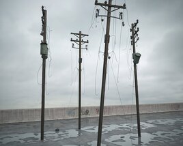Abandoned Power Lines 02 Modèle 3D