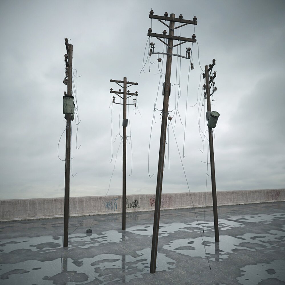 Abandoned Power Lines 02 Modèle 3D