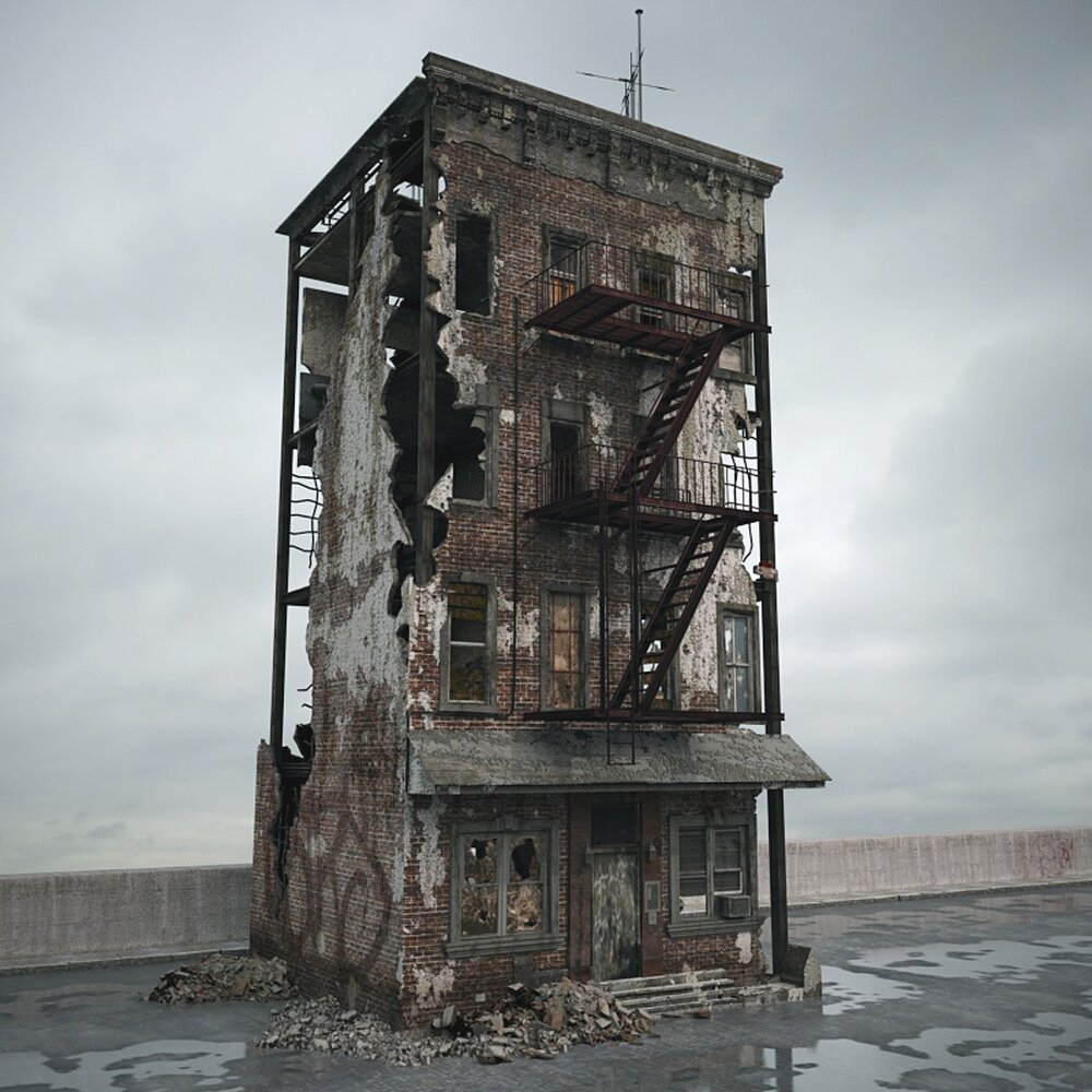 Abandoned Urban Building 06 3D модель