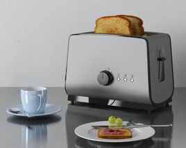 Sleek Modern Toaster Modello 3D