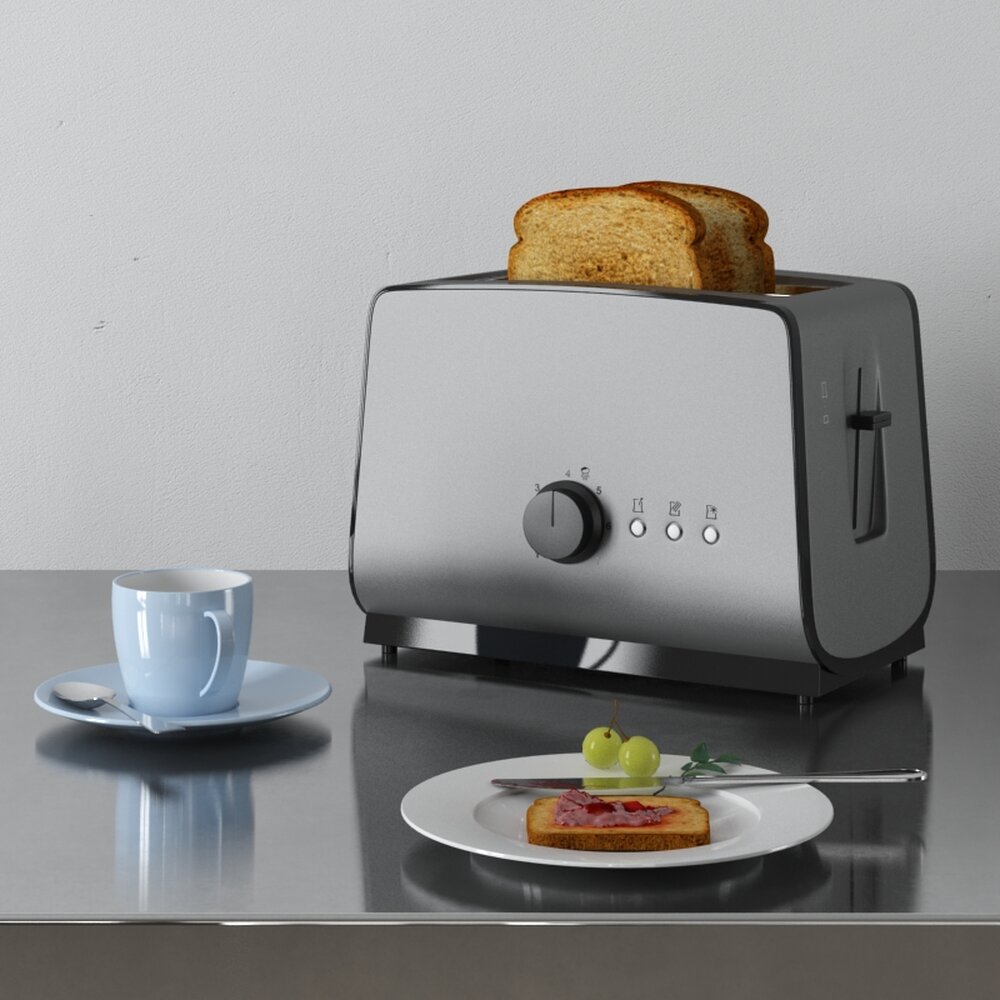 Sleek Modern Toaster 3D модель