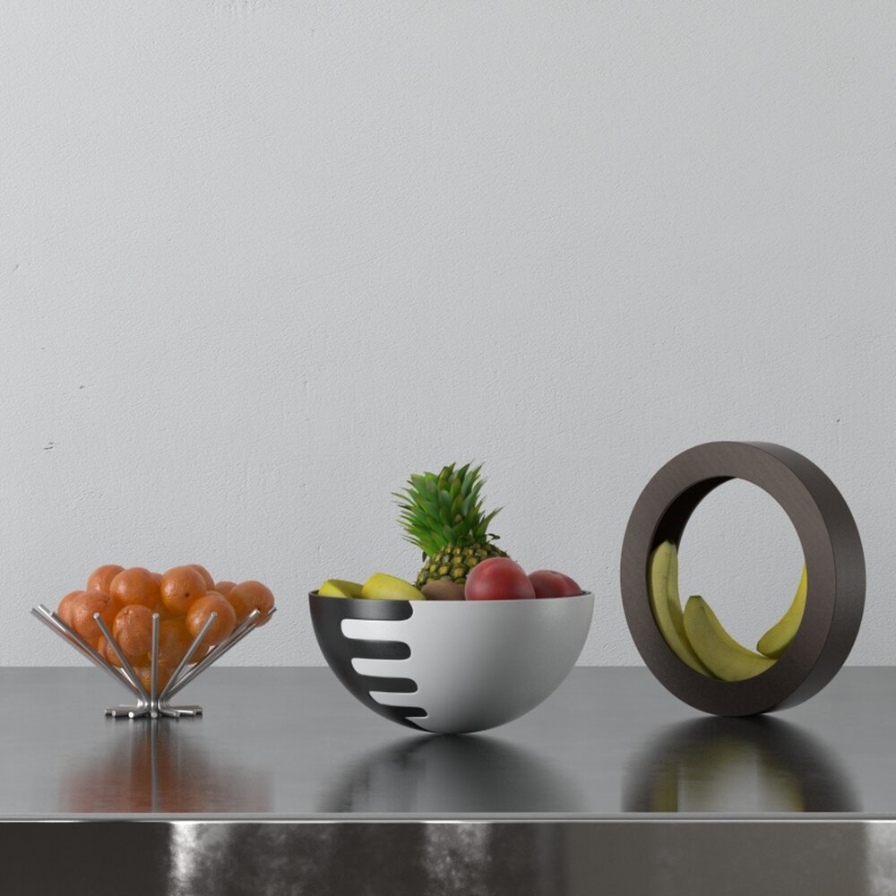 Modern Fruit Bowl Assortment 3D model