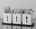 Modern Cutlery Organizer Set 3d model