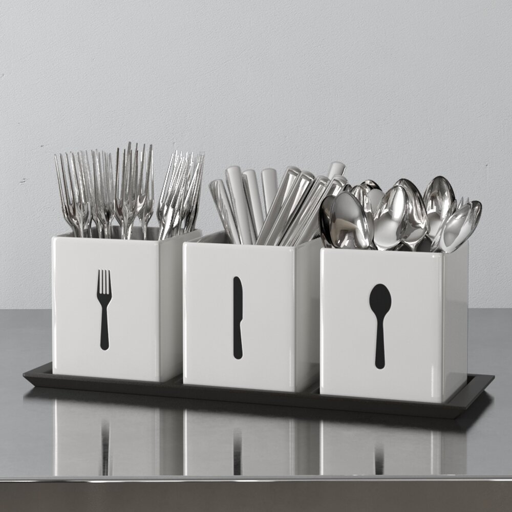 Modern Cutlery Organizer Set Modèle 3D