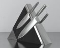 Modern Knife Set with Stand 3D模型