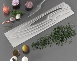 Modern Kitchen Knife Set 3Dモデル