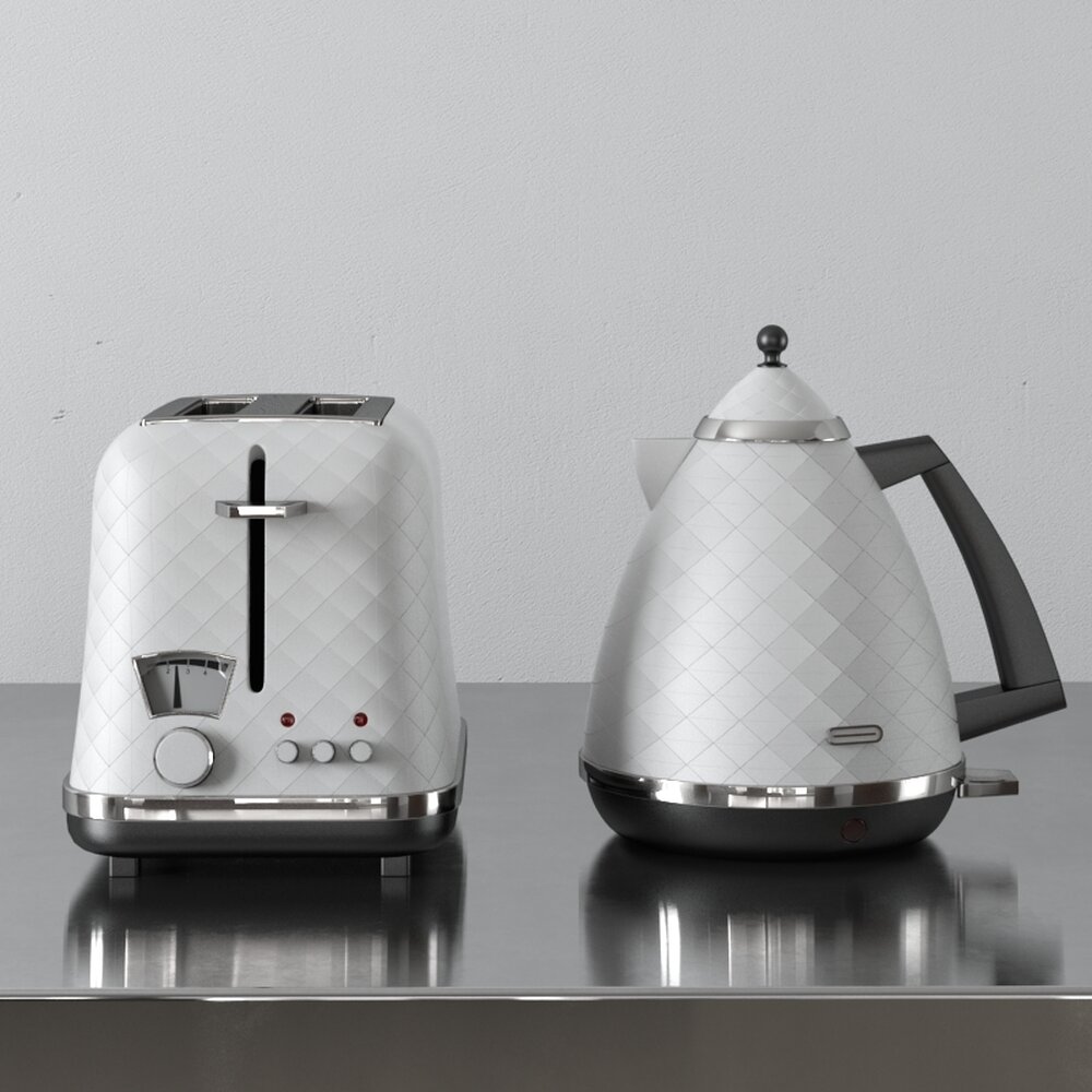 Modern Toaster and Kettle 3D 모델 