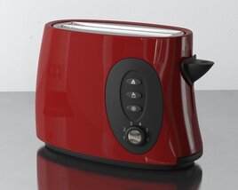 Red Two-Slice Toaster 3Dモデル