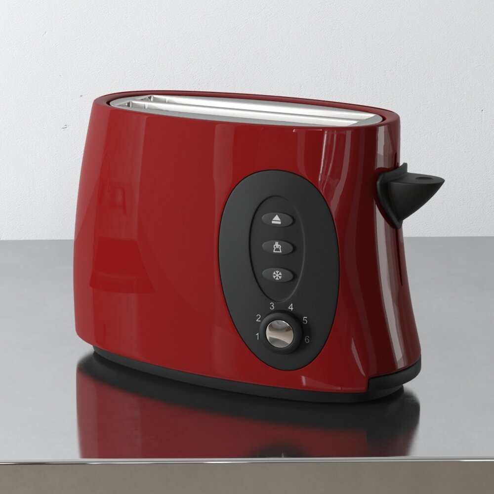 Red Two-Slice Toaster Modello 3D