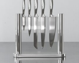 Stainless Steel Knife Set 3D-Modell