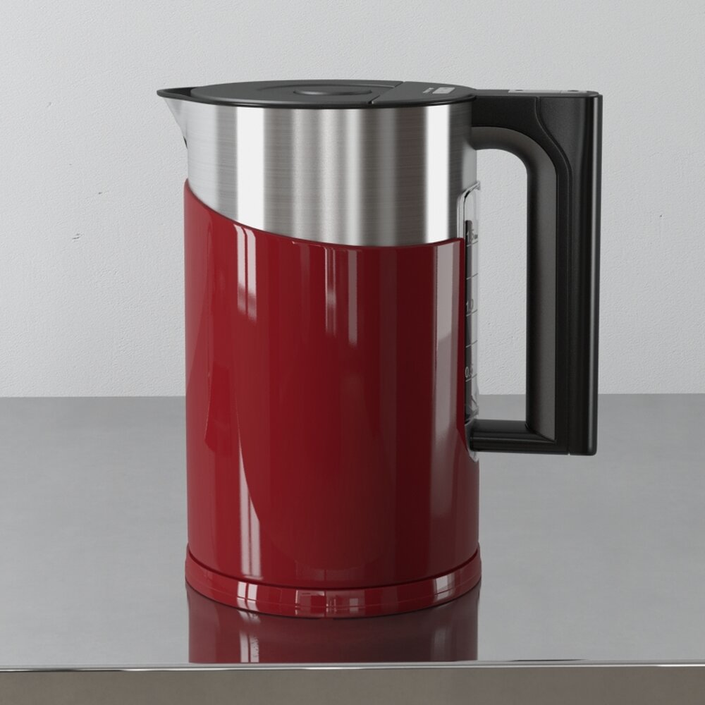 Red Electric Kettle 3D 모델 
