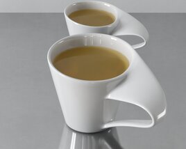 Modern Duo Coffee Mugs 3D model