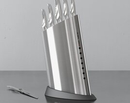 Stainless Steel Knife Set 02 3D-Modell