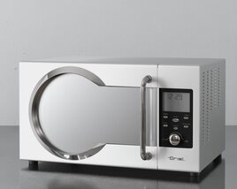 Compact Modern Microwave Oven 3D 모델 