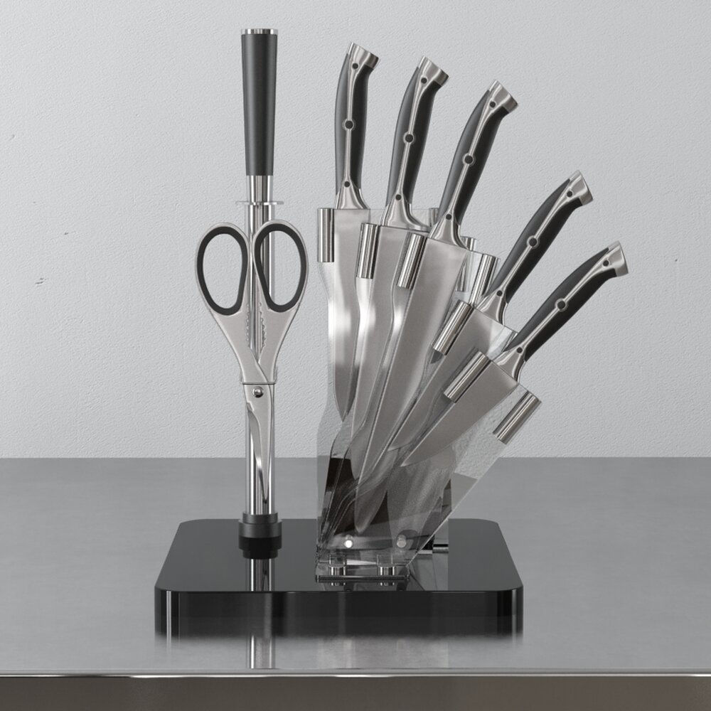 Modern Kitchen Knife Set 02 3D模型