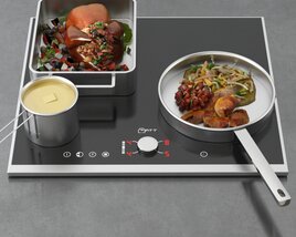 Modern Induction Cooktop 3D model