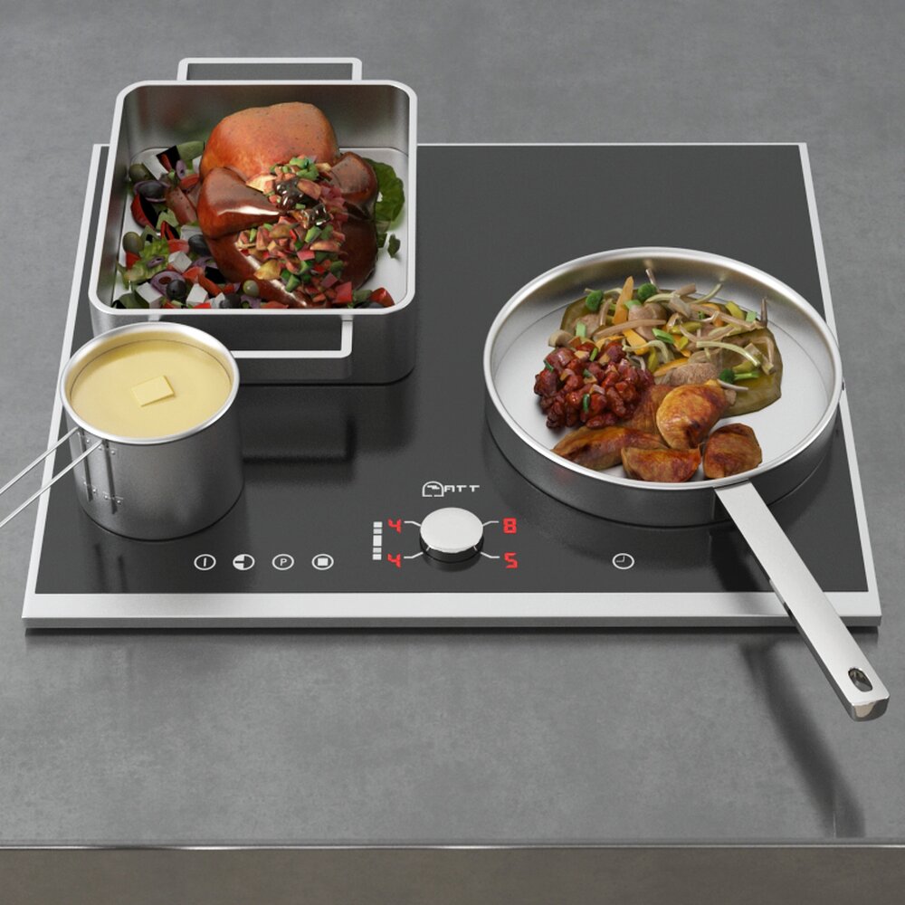 Modern Induction Cooktop 3d model