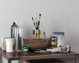 Paints and Brushes 3D-Modell