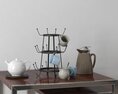 Assorted Tabletop Ceramic Teapots Display 3D модель