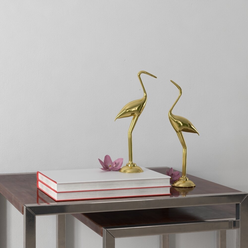 Elegant Crane Sculptures 3D-Modell