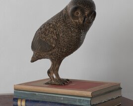 Bronze Owl Sculpture Modello 3D
