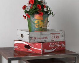 Vintage Soda Crate Planters Modèle 3D