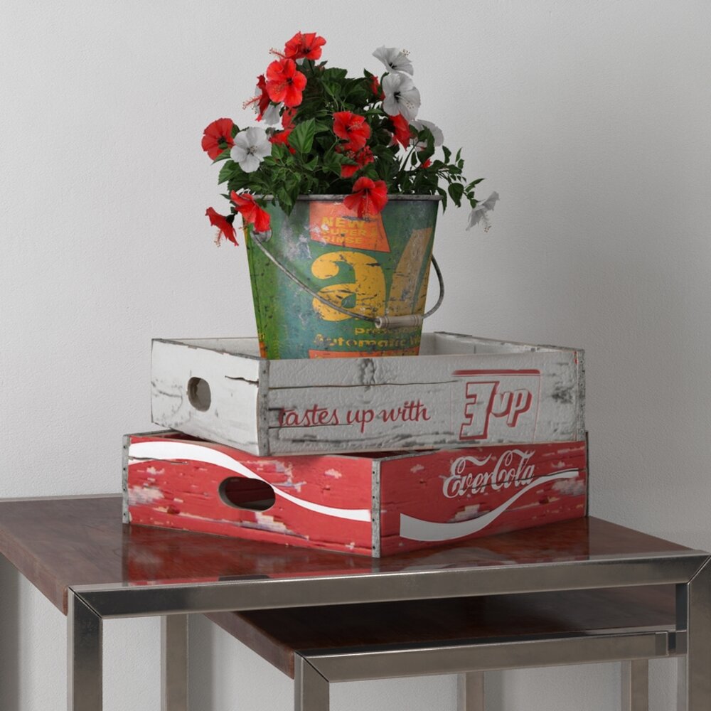 Vintage Soda Crate Planters 3D-Modell