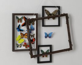 Butterfly Frame Collage Modello 3D