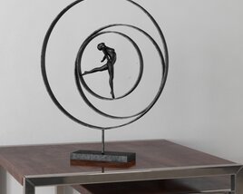 Contemporary Metal Circle Sculpture 3D model