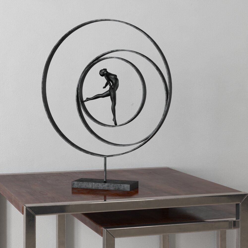 Contemporary Metal Circle Sculpture 3D модель