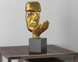 Golden Visage Sculpture Modèle 3D
