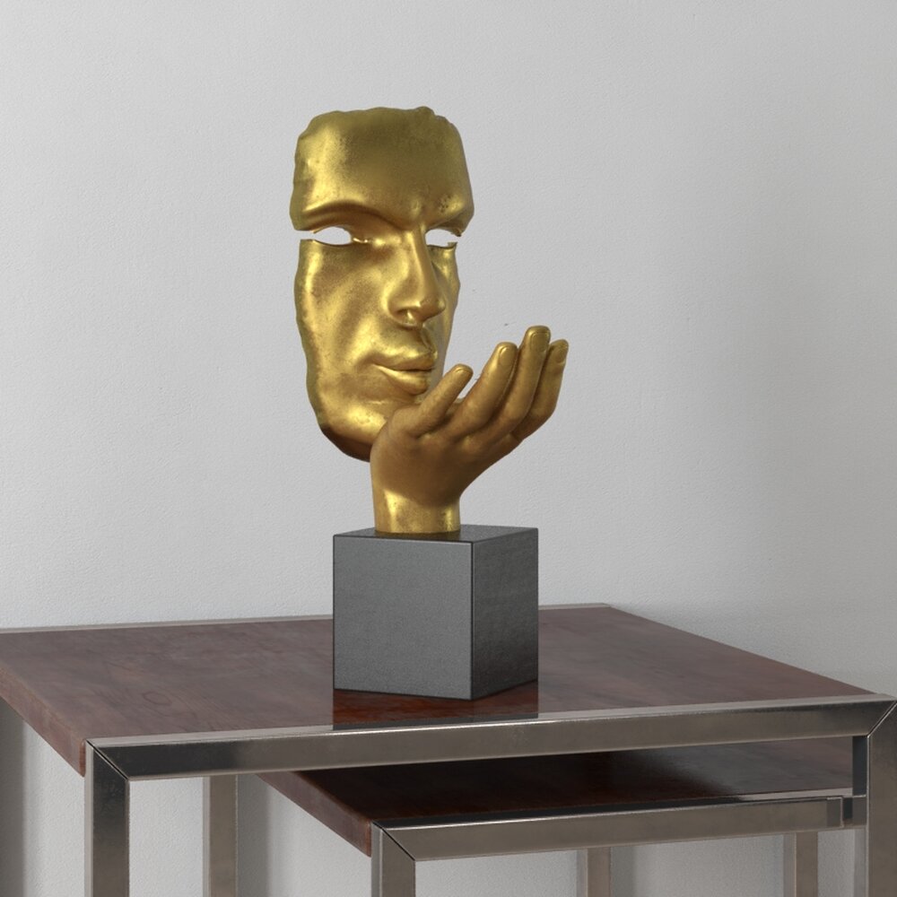 Golden Visage Sculpture 3D 모델 