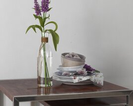 Elegant Vase with Purple Flowers Modello 3D