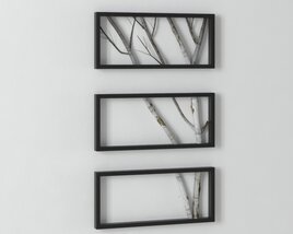 Monochrome Nature Triptych Modelo 3d