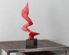 Red Spiral Sculpture 3D модель