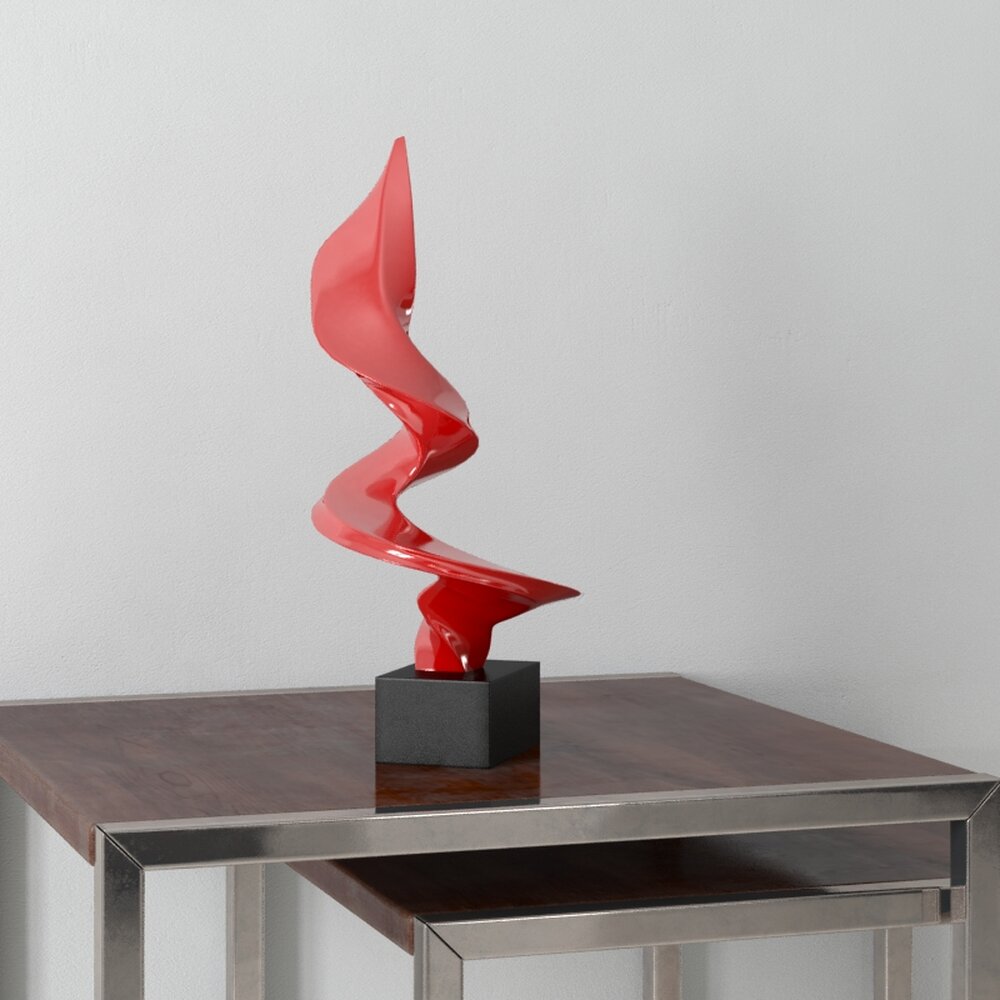 Red Spiral Sculpture 3d model