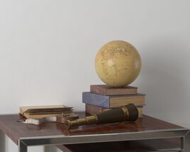 Vintage Explorer's Desk 3D 모델 