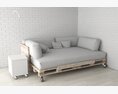 Pallet Daybed with Side Table 3d model