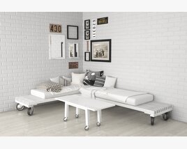 Modern White Chaise Lounge 3D модель
